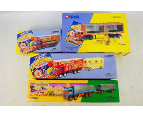 Corgi - A boxed collection of four diecast model vehicles from the Corgi Chipperfields and Showmans ranges. Lot includes Corg