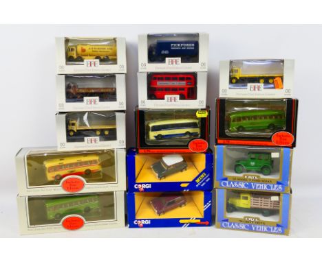 ERTL - EFE - Corgi - 14 Boxed diecast vehicles in mostly 1/76 scale. Includes #12102 Cavalier Coach East Yorkshire, #C330/5 M