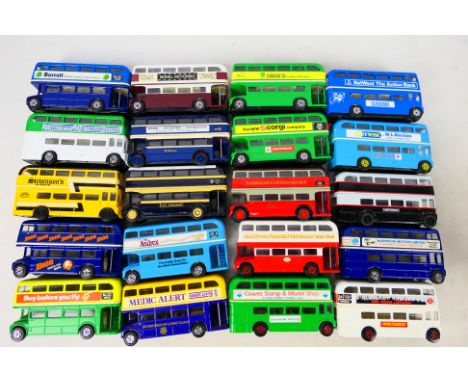 Corgi - A mixed assortment of 20 unboxed 1/76 scale buses in good-very good condition with some signs of use. Includes East Y