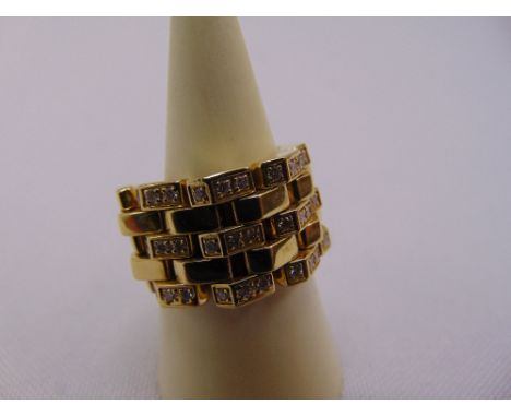 18ct yellow gold and diamond articulated dress ring, approx total weight 16.2g