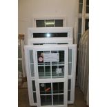 Quantity of 14 Windows (11 Single Hung and 3 Double Hung): Vinyl Windows 1 = 20x48in, 2= 24x48in, 1=