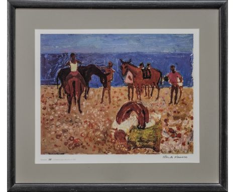 * ALBERTO MORROCCO RSA RSW RP RGI LLD (SCOTTISH 1917 - 1999), RIDERS ON THE BEACH limited edition lithograph on paper, signed