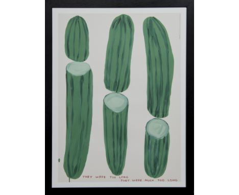 * DAVID SHRIGLEY OBE (SCOTTISH b. 1968), THEY WERE TOO LONG, MUCH TOO LONG lithograph on 200g Munken Lynx paper image size 74