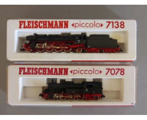 Model Railway - Two cased Fleischmann Piccolo N gauge locomotives to include 7078 and 7138
