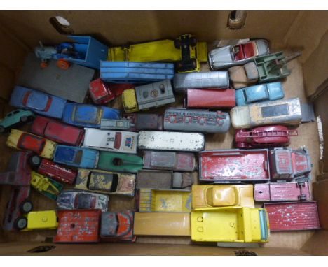 Collection of vintage play worn diecast vehicles to include Matchbox, Corgi and Dinky (approximately 40)