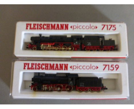 Model Railway - Two boxed Fleischmann Piccolo N gauge engines to include 7159 and 7175