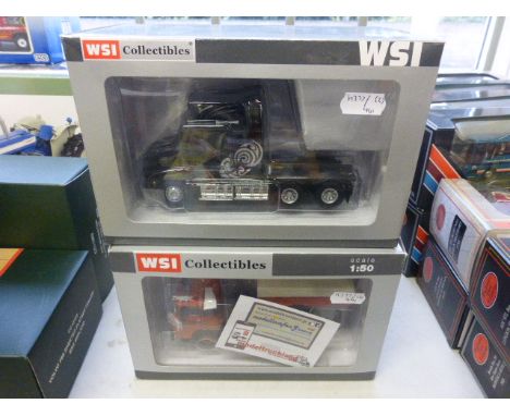 Two boxed limited edition 1:50 scale WSI Collectibles die cast model trucks comprising; Lastra-Breda Heavy Transport; 06-1034