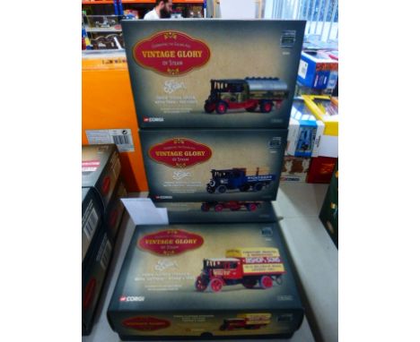 Four boxed limited edition Corgi 'Vintage Glory series 1:50 scale die cast Foden haulage vehicles include Steam Wagon with Ta