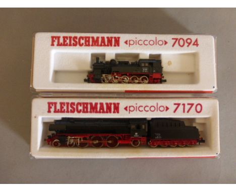 Model Railway - Two boxed Fleischmann Piccolo N gauge engines to include 7094 and 7170