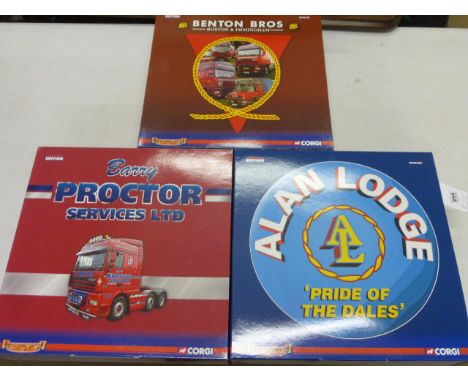 3 Boxed Corgi 1:50 Scale Limited Edition Hauliers of Renown Commercial Vehicle Sets; CC99169 Barry Proctor Services Ltd, CC99