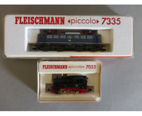 Model Railway - Two boxed Fleischmann Piccolo N gauge engines to include 7025 and 7335