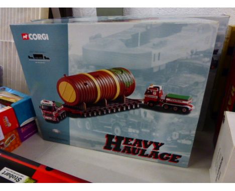 A boxed limited edition Corgi 'Heavy Haulage' 1:50 die cast Volvo FH 4 Axle Ballasted Tractor x 2, Nicholas Bogies & Fertilis