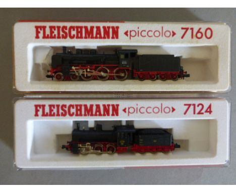 Model Railway - Two boxed Fleischmann Piccolo N gauge engines to include 7124 and 7160
