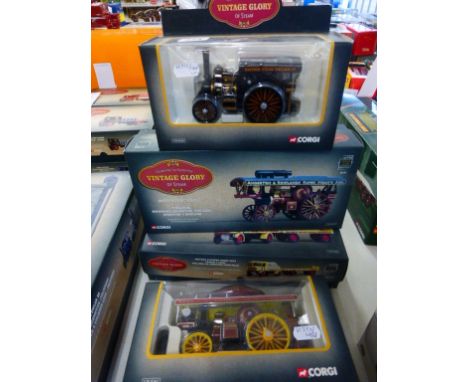 Four boxed limited edition Corgi die cast 'Vintage Glory series 1:50 scale steam engines to include; Fowler B6 Road Locomotiv
