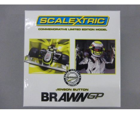 Scalextric Slot Car Commemorative ltd edition C3047A World Champion Drivers 2009 Jensen Button Brawn GP 4607/5000 unused cond