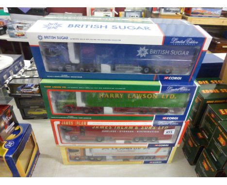 Eight boxed Limited Edition Collectables die cast 1:50 scale haulage vehicles to include; Renault Curtainside: James Irlam 75