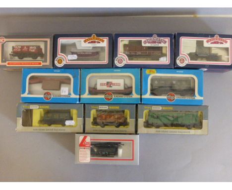 Model Railway - 11 Boxed OO gauge wagons and trucks to include Triang Wrenn x 3 (W5000, W5009 & W4323P), Bachmann x 3 (33-501
