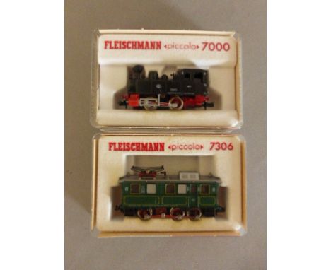 Model Railway - Two boxed Fleischmann Piccolo N gauge engines to include 7000 & 7306