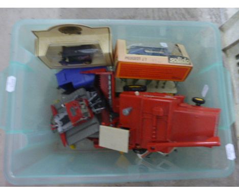 Collection of diecast vehicles mainly agricultural plus boxed Solido Police Peugeot J7