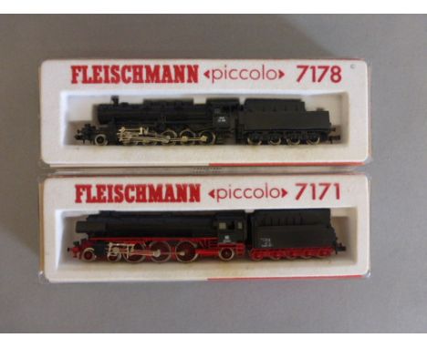 Model Railway - Two boxed Fleischmann Piccolo N gauge engines to include 7178 and 7171
