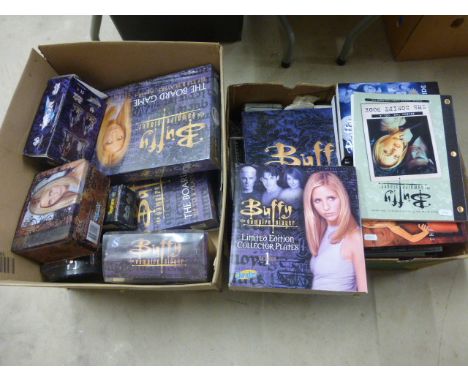 A collection of eight carded scale model Moore Action Collectables relating to the TV series Buffy the Vampire Slayer to incl