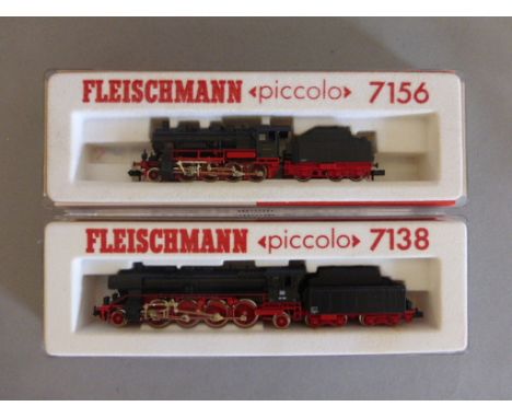 Model Railway - Two boxed Fleischmann Piccolo N gauge engines to include 7138 and 7156
