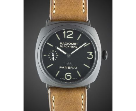 A GENTLEMAN'S CERAMIC PANERAI RADIOMIR BLACK SEAL WRIST WATCH
CIRCA 2007, REF.&nbsp;PAM292 J SERIES LIMITED TO 1000 PIECES WI