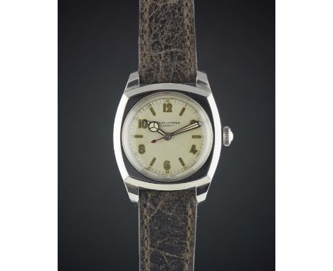 A RARE GENTLEMAN'S STAINLESS STEEL ROLEX OYSTER "ARMY" WRIST WATCHCIRCA 1930s, REF. 3139 WITH MERCEDES HANDSMovement: 17J, ma