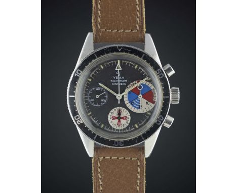 A RARE GENTLEMAN'S STAINLESS STEEL YEMA YACHTINGRAF CROISIERE CHRONOGRAPH WRIST WATCH CIRCA 1970, SUPPLIED TO THE FRENCH YACH