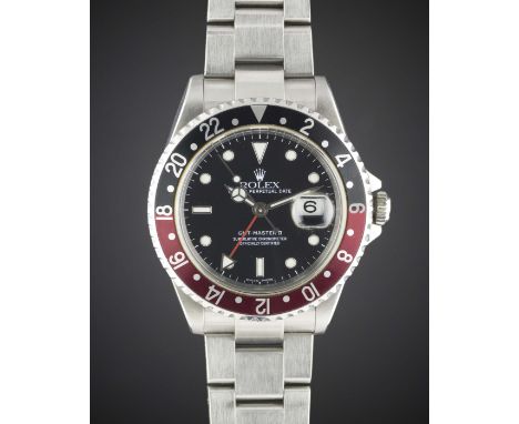 A GENTLEMAN'S STAINLESS STEEL ROLEX OYSTER PERPETUAL DATE GMT MASTER II BRACELET WATCHDATED 2007, REF. 16710M LAST YEAR OF PR