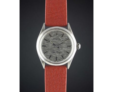 A GENTLEMAN'S STAINLESS STEEL ROLEX OYSTER PERPETUAL WRIST WATCHCIRCA 1972, REF. 1002 WITH SILVER "SLATE" DIALMovement: 26J, 
