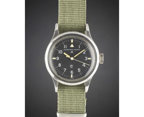 A RARE GENTLEMAN'S STAINLESS STEEL BRITISH MILITARY IWC MARK 11 RAF PILOTS WRIST WATCH DATED 1948, WITH EARLY ISSUE NUMBER 19