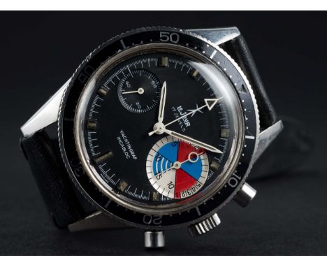 A RARE GENTLEMAN'S STAINLESS STEEL LEJOUR YACHTINGRAF CHRONOGRAPH WRIST WATCH CIRCA 1967Movement: 17J, manual wind, Valjoux c