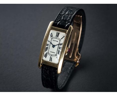 A VERY RARE 18K SOLID GOLD CARTIER LONDON TANK RECTANGULAR WRIST WATCHCIRCA 1969, WITH LONDON HALLMARKSMovement: Manual wind,