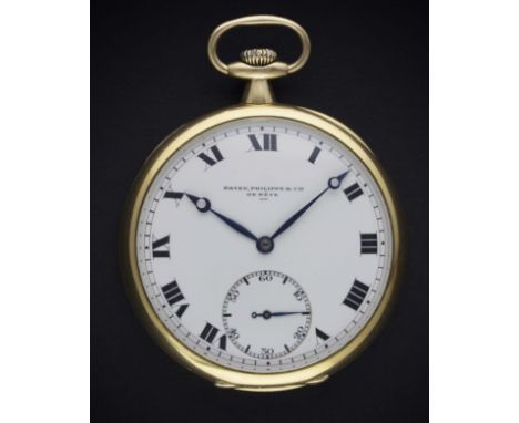 AN 18K SOLID GOLD PATEK PHILIPPE POCKET WATCH  CIRCA 1910  Movement: Manual back-wind, signed Patek Philippe & Cie, numbered.