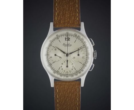 A RARE GENTLEMAN'S LARGE SIZE BREITLING PREMIER CHRONOGRAPH WRIST WATCH CIRCA 1946, REF. 734Movement: 17J, manual wind.Case: 