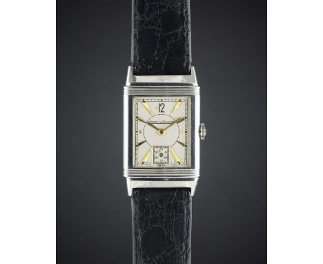 A GENTLEMAN'S STAINLESS STEEL JAEGER LECOULTRE REVERSO WRIST WATCHCIRCA 1930sMovement: Manual wind, signed Jaeger-LeCoultre, 