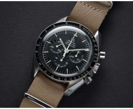 A RARE GENTLEMAN'S STAINLESS STEEL OMEGA SPEEDMASTER PROFESSIONAL CHRONOGRAPH WRIST WATCH CIRCA 1970, REF. 145022-69 ST WITH 