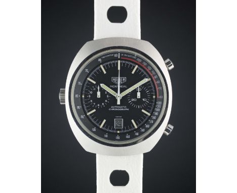 A GENTLEMAN'S STAINLESS STEEL HEUER MONTREAL AUTOMATIC CHRONOGRAPH WRIST WATCH  CIRCA 1970s, REF. 110.503NC THE MODEL WORN BY
