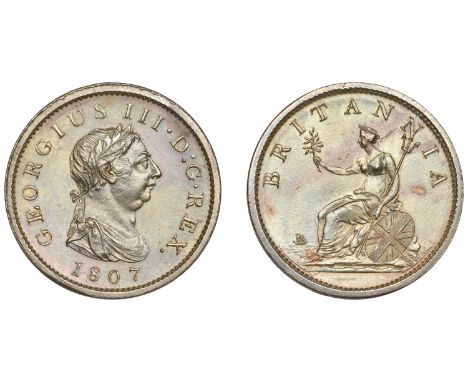 George III (1760-1820), Soho Mint, Birmingham, Penny, 1807, draped bust right with wreath of 11 leaves, no hair curl to right