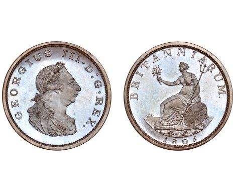 A superb Pattern Penny, 1805   George III (1760-1820), Taylor Workshop, London, Restrike Pattern Penny, 1805, by W.J. Taylor 