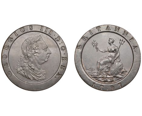 George III (1760-1820), Soho Mint, Birmingham, Twopence, 1797, draped bust right, wreath of 10 leaves and 4 equal-sized berri