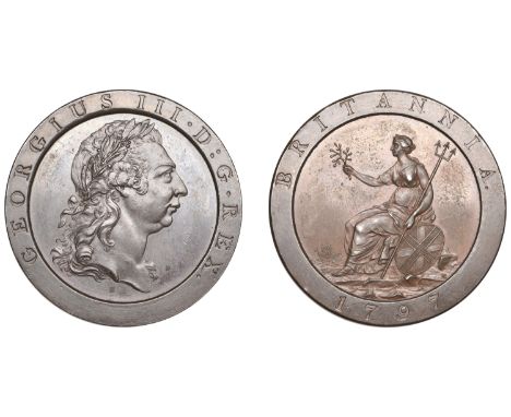 George III (1760-1820), Soho Mint, Birmingham, Pattern Penny, 1797 (late Soho), by C.H. Küchler, in copper, large undraped bu