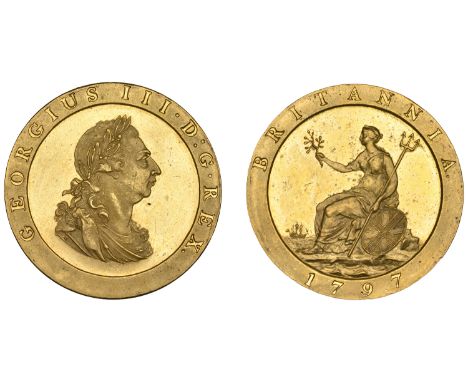George III (1760-1820), Soho Mint, Birmingham, Proof Penny, 1797 (late Soho), in gilt-copper, from specially prepared currenc