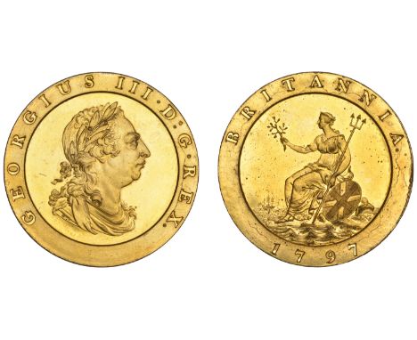 A stunning gilt Proof Twopence, 1797   George III (1760-1820), Soho Mint, Birmingham, Proof Twopence, 1797 (late Soho), in gi