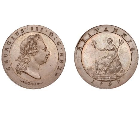 George III (1760-1820), Soho Mint, Birmingham, Pattern mule Halfpenny, 1797 (late Soho), by C.H. Küchler, in copper, from a 1