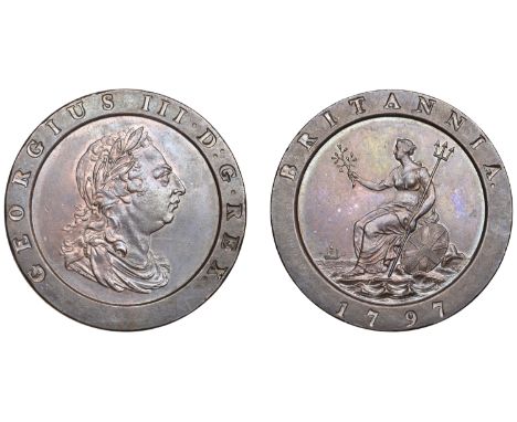 George III (1760-1820), Soho Mint, Birmingham, Twopence, 1797, draped bust right, wreath of 10 leaves and 4 equal-sized berri