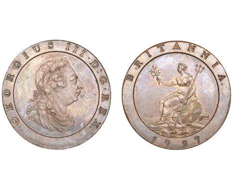 George III (1760-1820), Soho Mint, Birmingham, Proof Twopence, 1797 (late Soho), in bronzed-copper, draped bust right, wreath