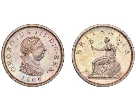 George III (1760-1820), Soho Mint, Birmingham, Penny, 1806, draped bust right with wreath of 11 leaves, small incuse hair cur