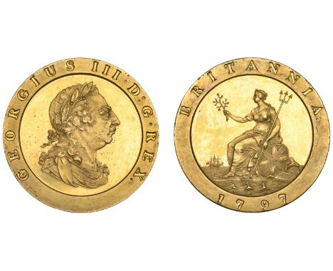 George III (1760-1820), Soho Mint, Birmingham, Proof Twopence, 1797 (late Soho), in gilt-copper, draped bust right, wreath of